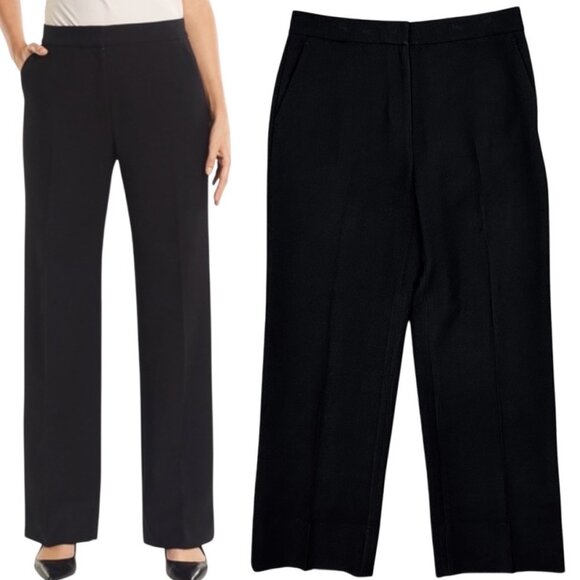 MM Lafleur The Tinsley High Rise Wide Leg Wool Blend Trouser Pants Tuxedo Black - Picture 1 of 16